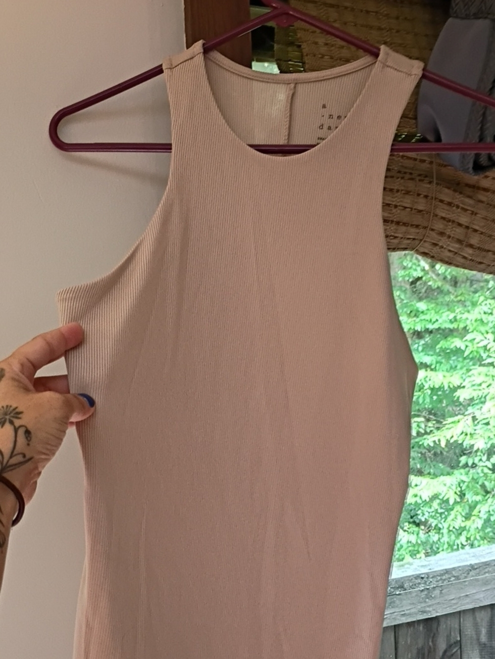 a new day Blush Ribbed Tank Top